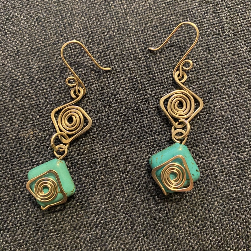 Silver and Turquoise dangling earrings